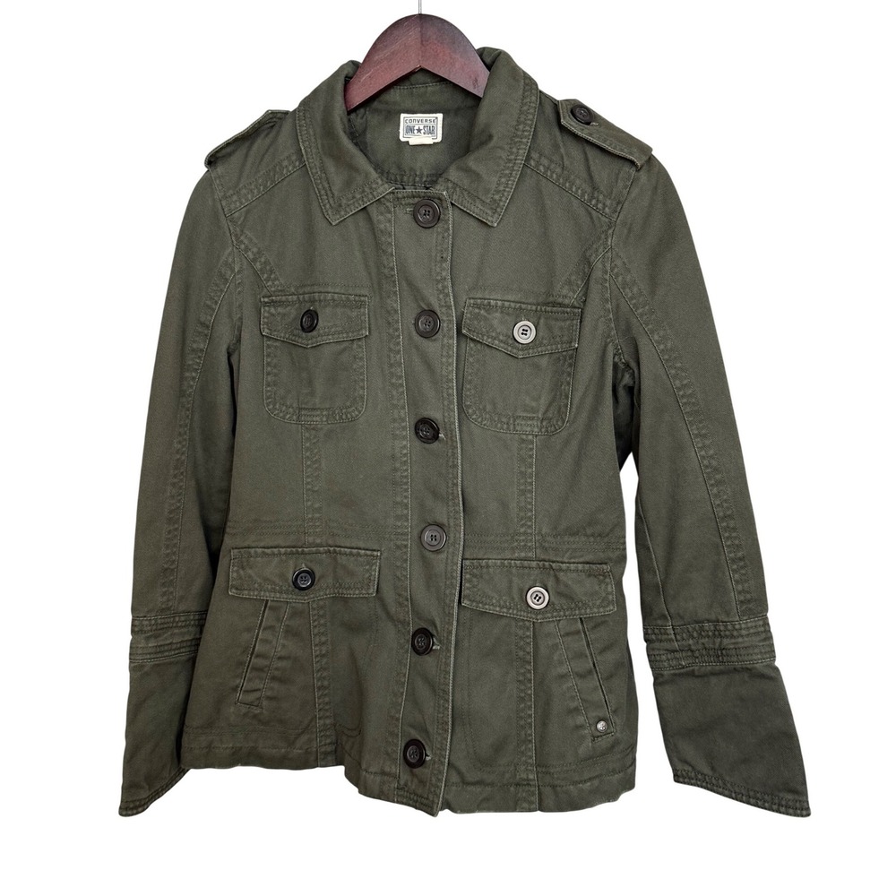 Converse One Star‎ Women Olive Green Military Utility Field Jacket Size M R29